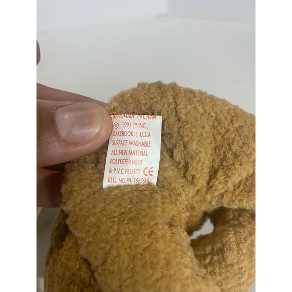 TY Beanie Baby Very Rare Curly the Bear with Tag Errors (1993/1996) & Brown Nose - Picture 6 of 9